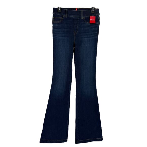 SPANX Flare Midnight Shade Jeans Pull On Stretch Size S Slimming Tummy Control - Picture 1 of 9